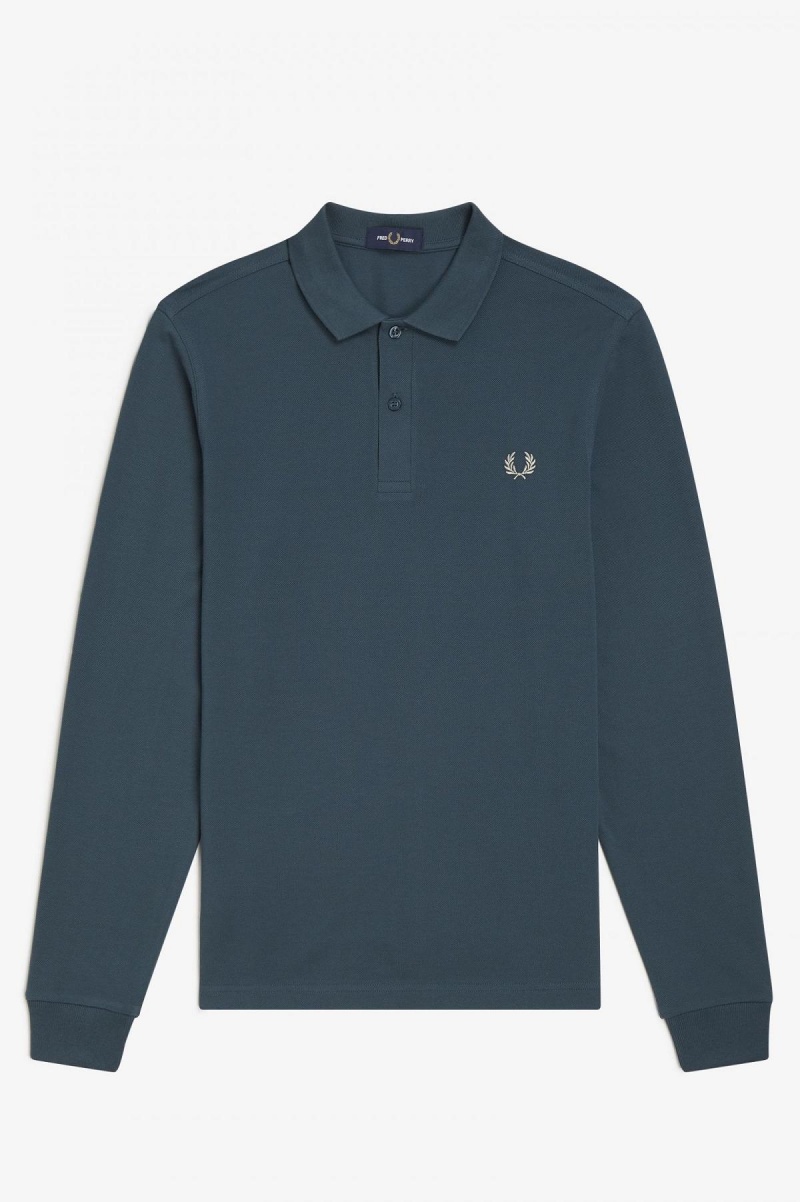 Petrol Blue Fred Perry M6006 Men's Polo Shirts | SGJKU40874