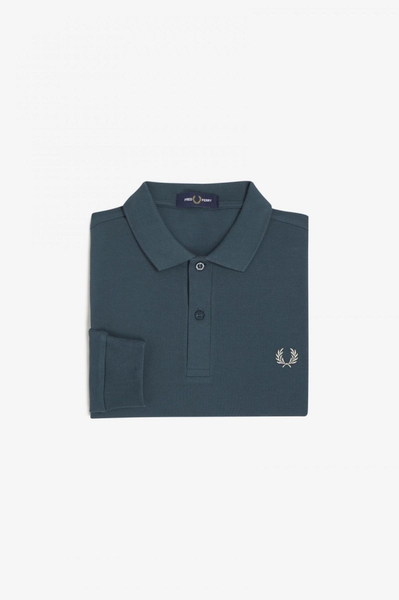 Petrol Blue Fred Perry M6006 Men\'s Polo Shirts | SGJKU40874