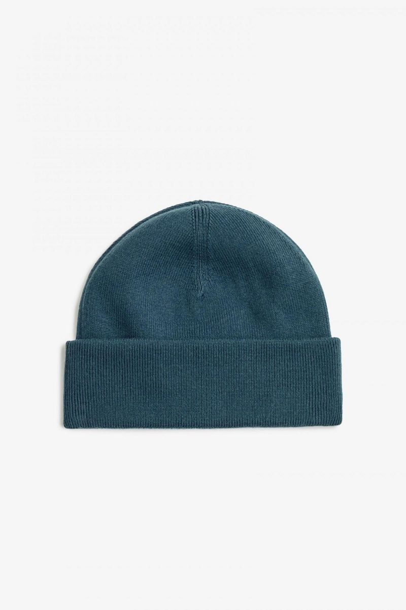 Petrol Blue / Light Oyster Fred Perry Classic Accessories Beanie | YSGVQ87430