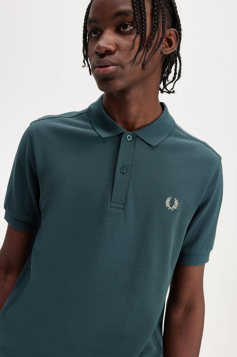 Petrol Blue / Light Oyster Fred Perry M6000 Men's Polo Shirts | BSGSO79977