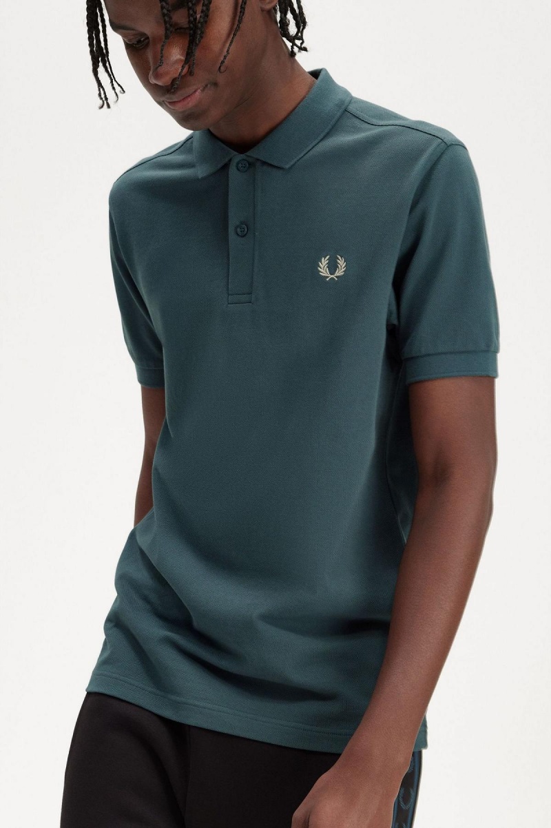 Petrol Blue / Light Oyster Fred Perry M6000 Men's Polo Shirts | BSGSO79977