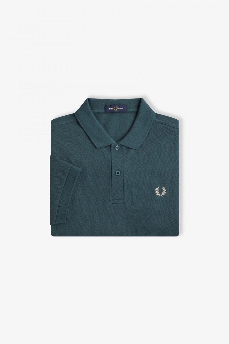 Petrol Blue / Light Oyster Fred Perry M6000 Men\'s Fred Perry Shirt | FSGUI49721