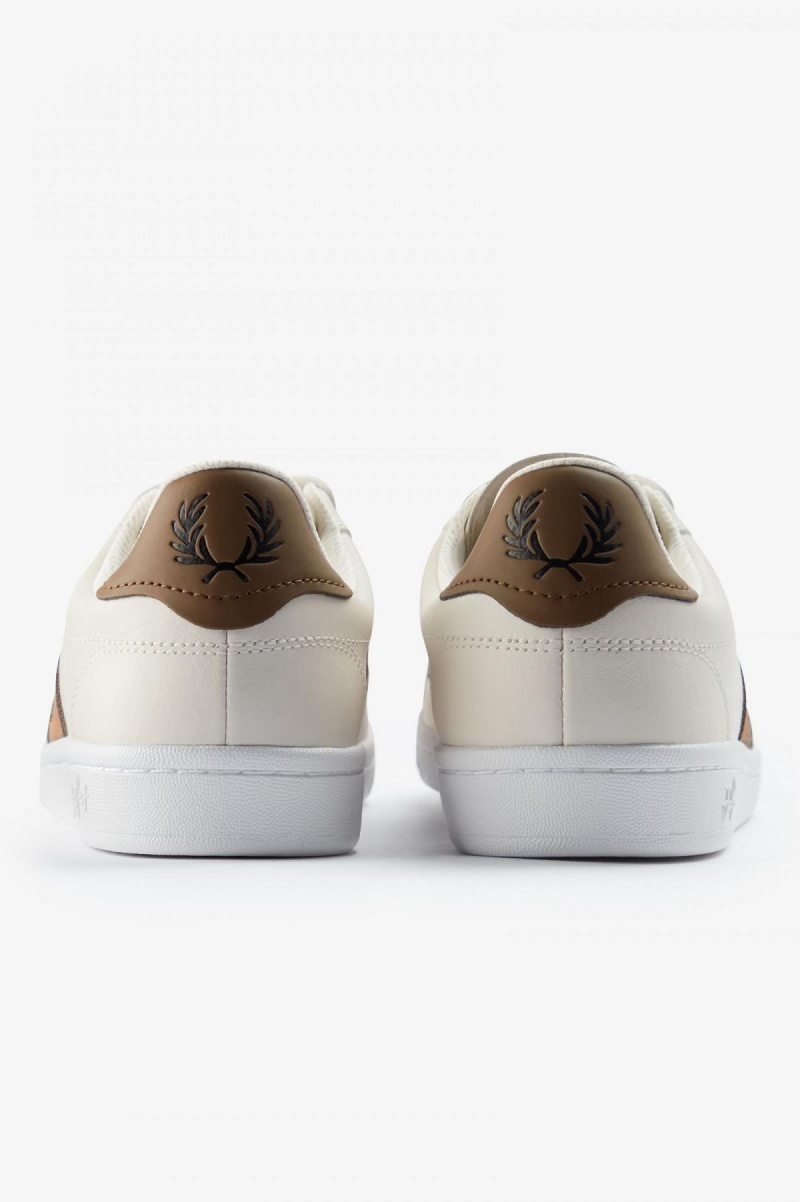 Porcelain / Black Fred Perry B721 Men's Shoes | PSGER30077