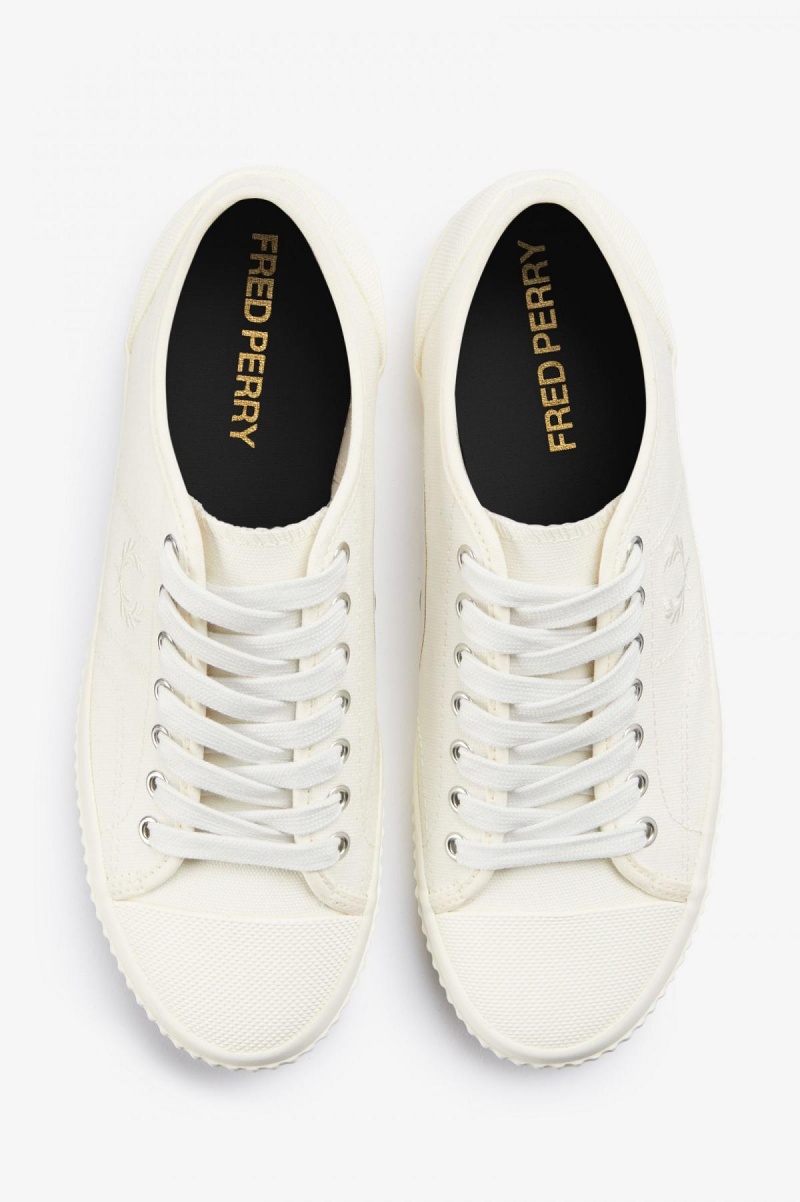 Porcelain / Light Ecru Fred Perry Low Hughes Women's Shoes | SGNEJ33099