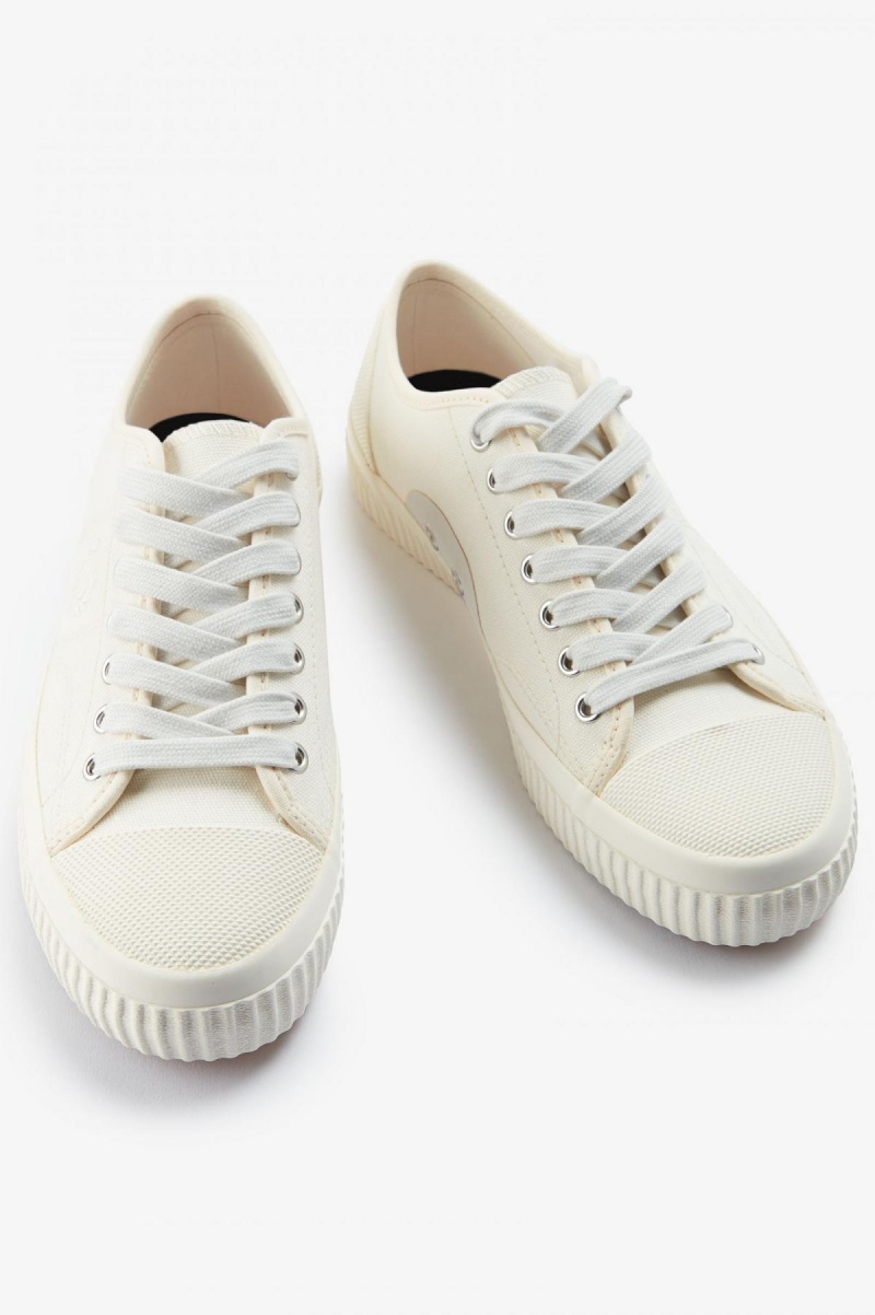 Porcelain / Light Ecru Fred Perry Low Hughes Women's Shoes | SGNEJ33099