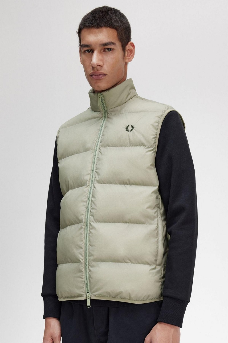 Seagrass Fred Perry Insulated Gilet Men's Coats | SGNEJ99352