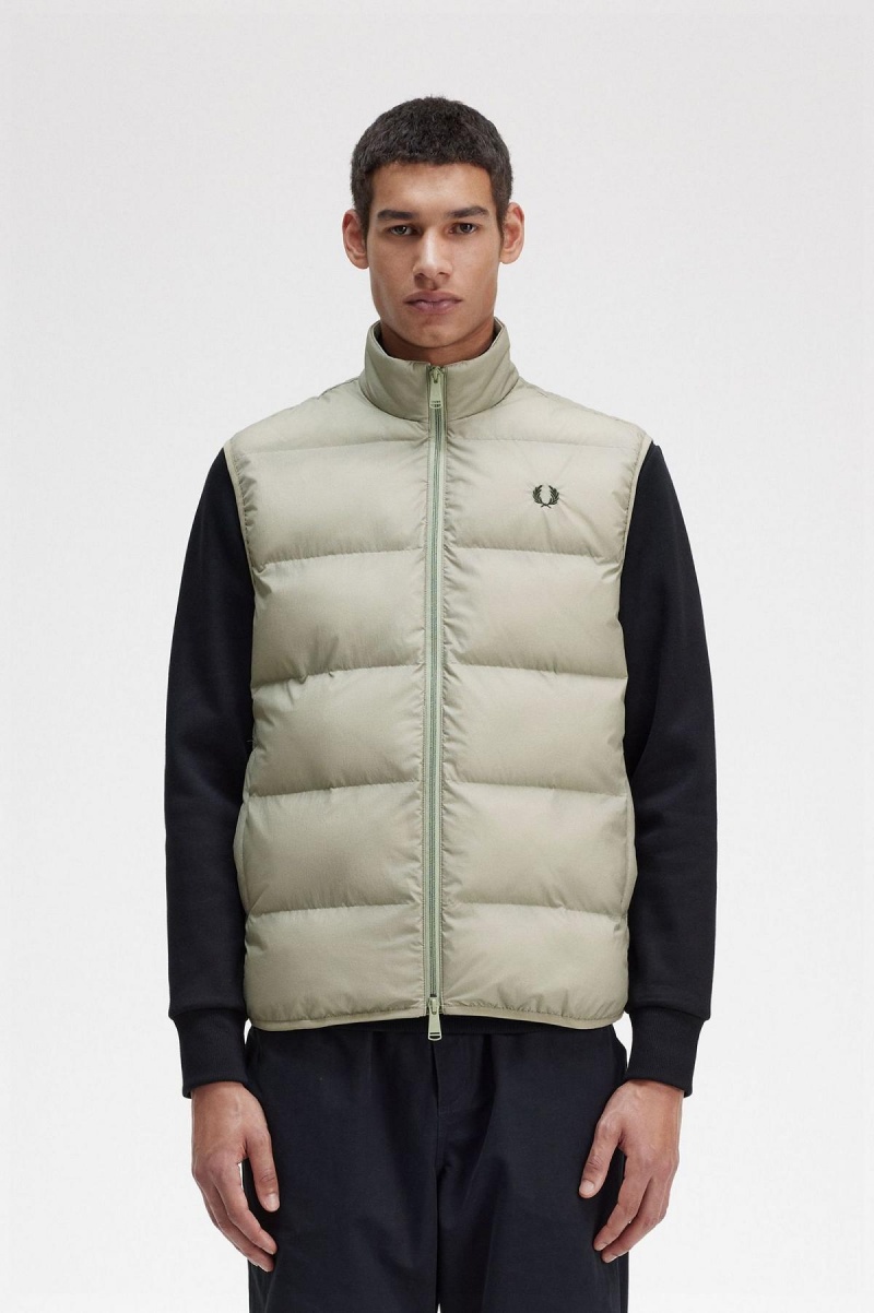 Seagrass Fred Perry Insulated Gilet Men\'s Coats | SGNEJ99352