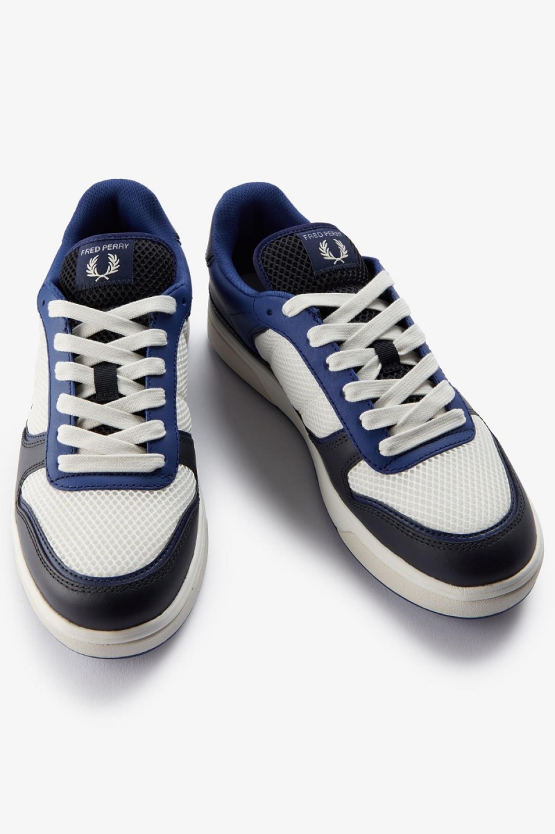 Shaded Cobalt / Light Ecru Fred Perry B300 Men's Shoes | LSGTR32954