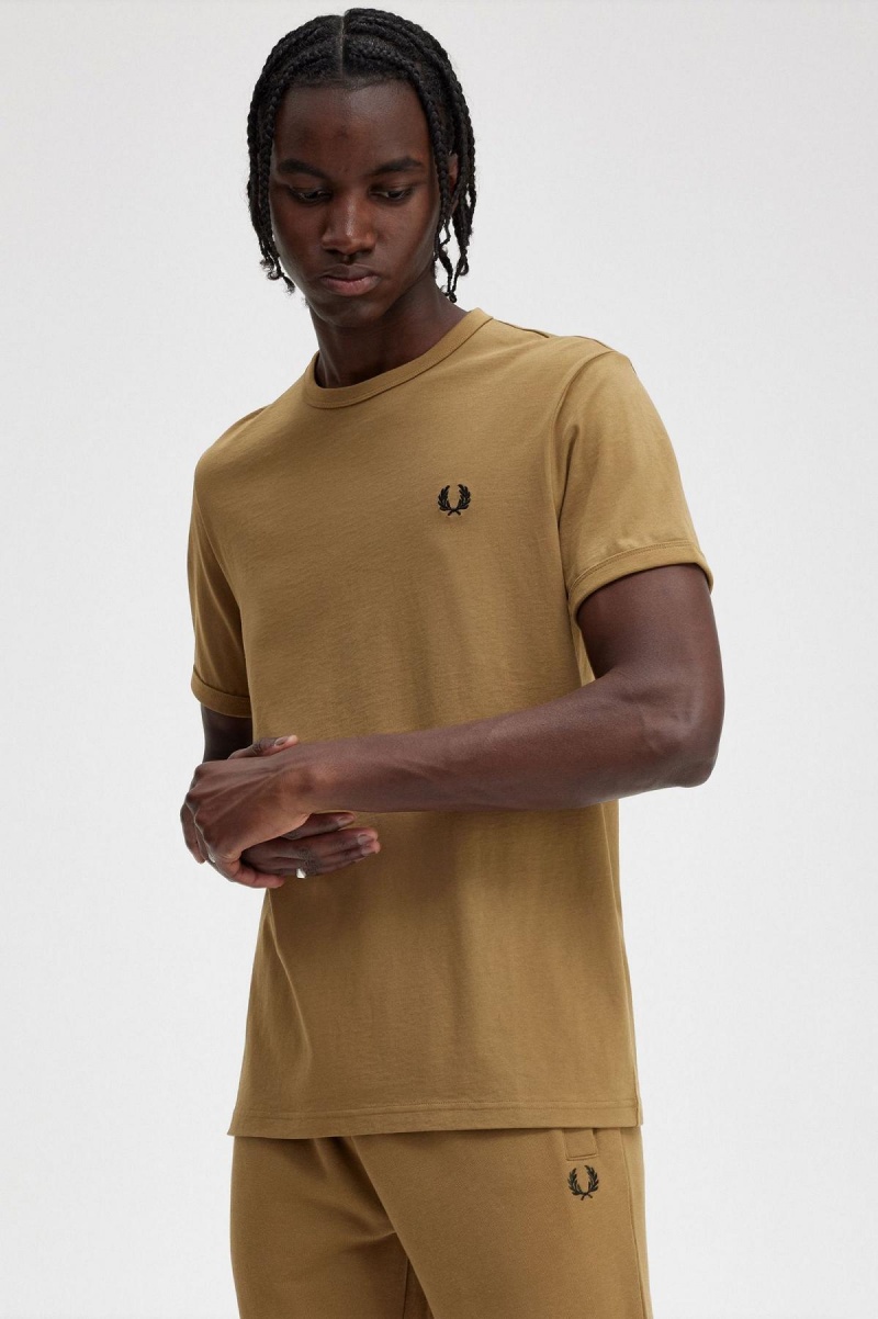 Shaded Stone Fred Perry Ringer Men's T Shirts | SGJBT17129