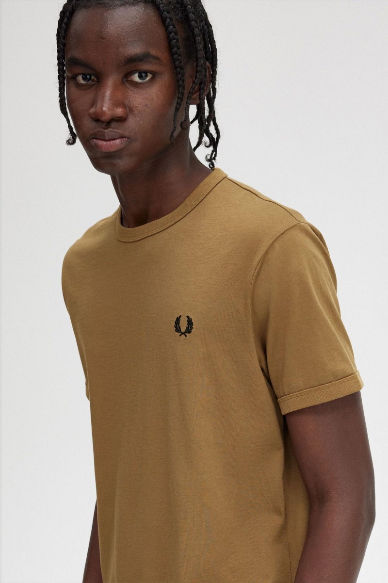 Shaded Stone Fred Perry Ringer Men's T Shirts | SGJBT17129