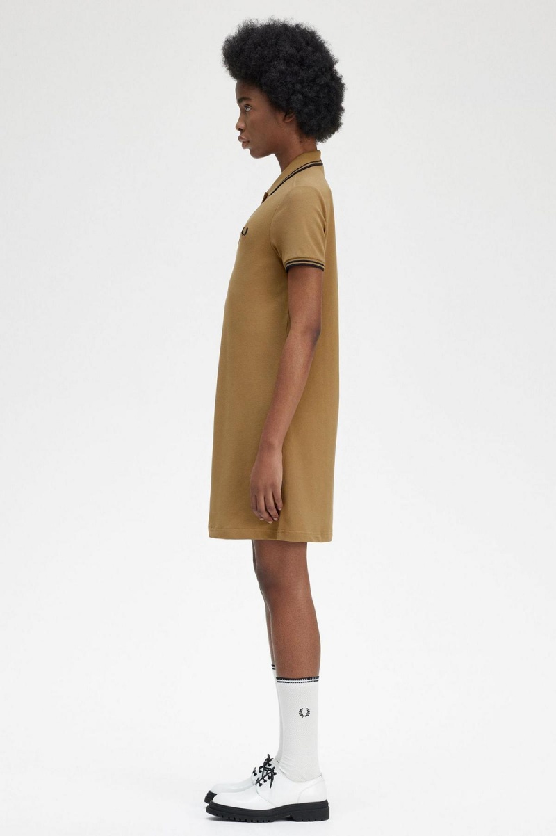 Shaded Stone Fred Perry Twin Tipped Fred Perry Shirt Women's Dress | BSGSO43075