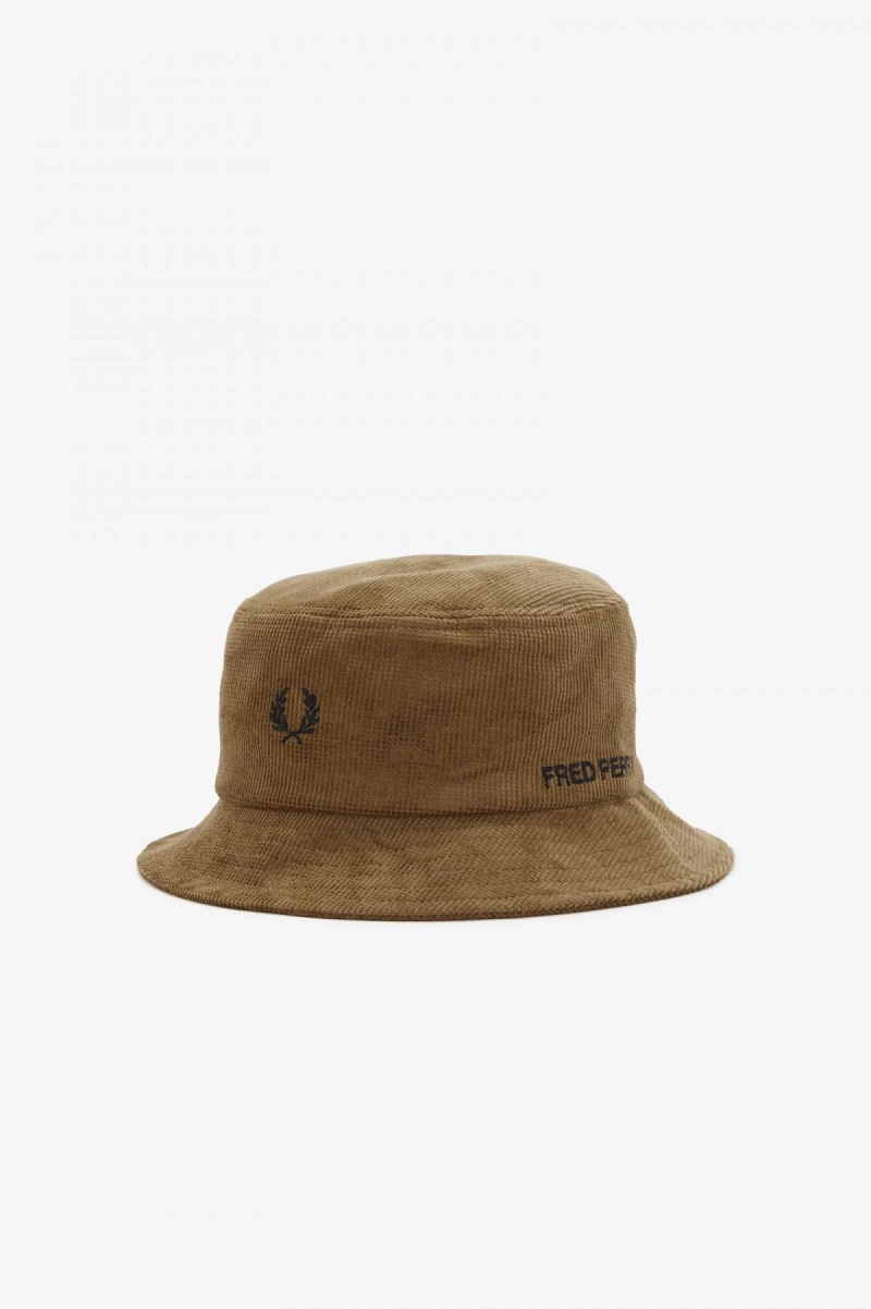 Shaded Stone / Black Fred Perry Waffle Cord Bucket Accessories Hat | ESGHC30192