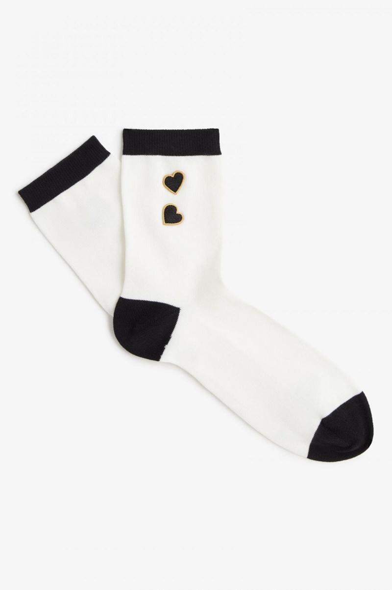 Snow White Fred Perry Heart Accessories Socks | FSGUI22952