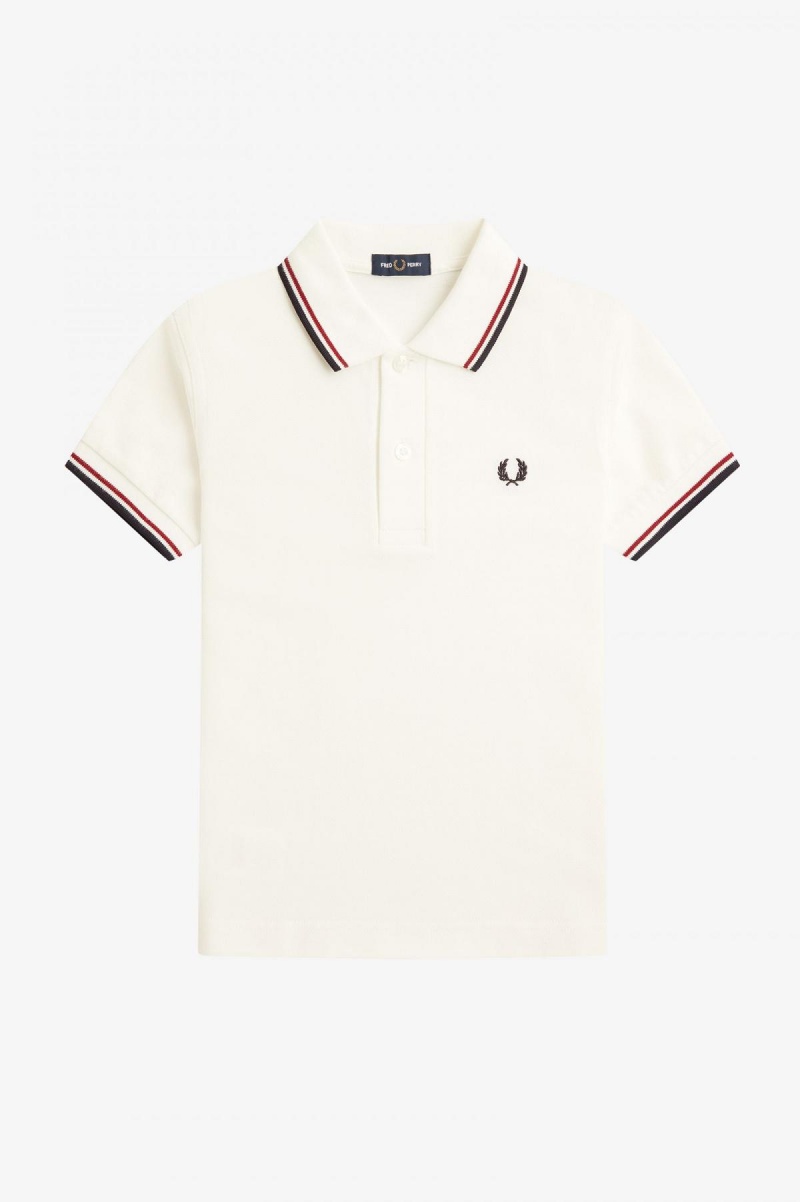 Snow White / Burnt Red / Navy Fred Perry Kids Twin Tipped Accessories Kids | TSGWZ26103