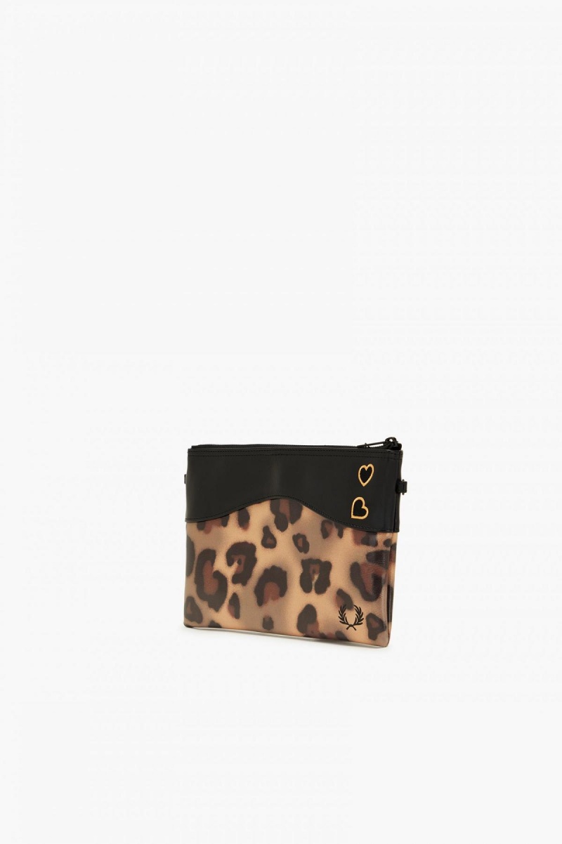 Tonal Leopard Fred Perry Leopard Print Side Accessories Bag | PSGQX42745