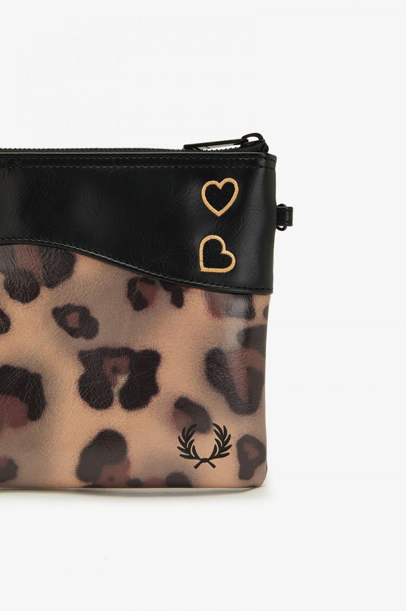 Tonal Leopard Fred Perry Leopard Print Side Accessories Bag | PSGQX42745