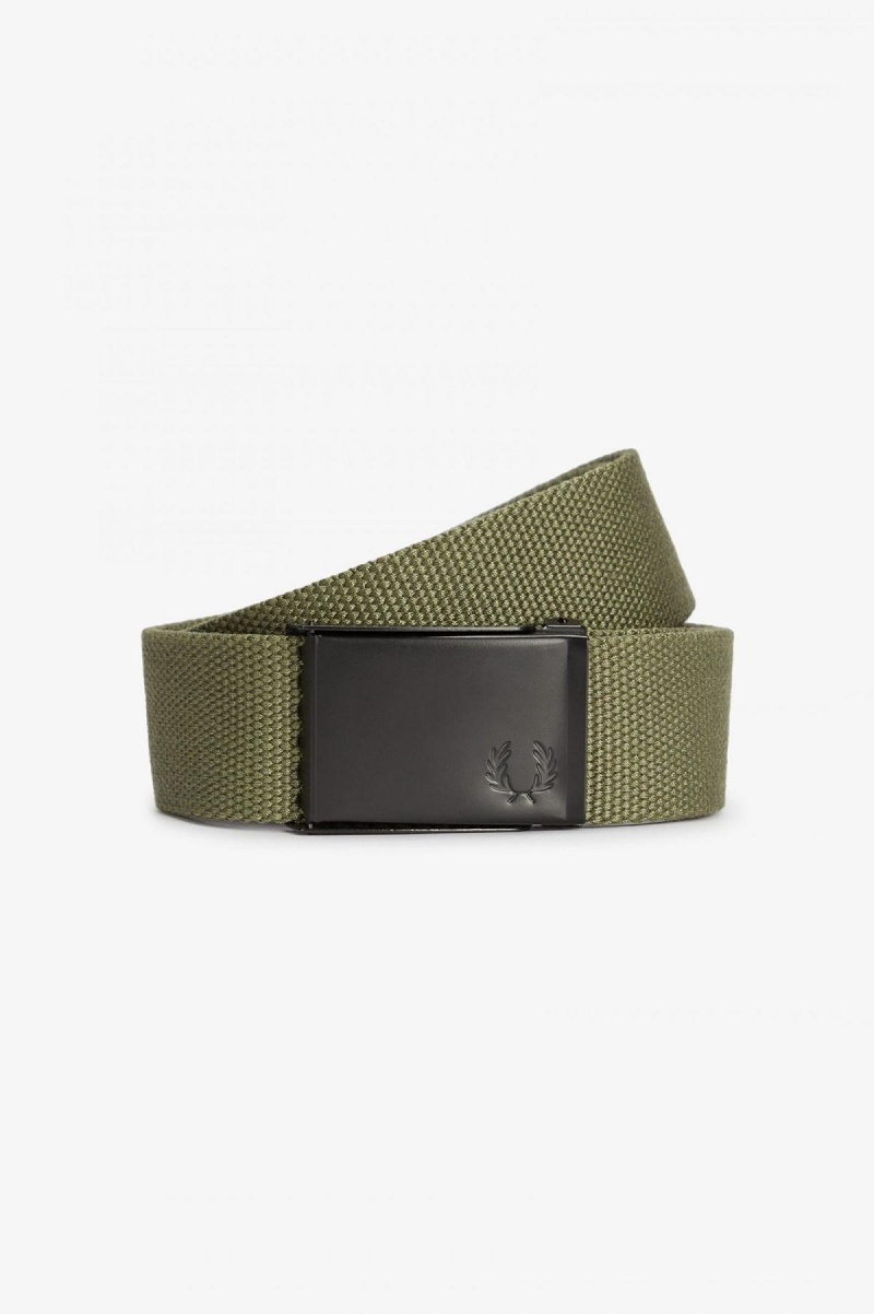 Uniform Green Fred Perry Graphic Branded Webbing Accessories Belt | ASGWC19033