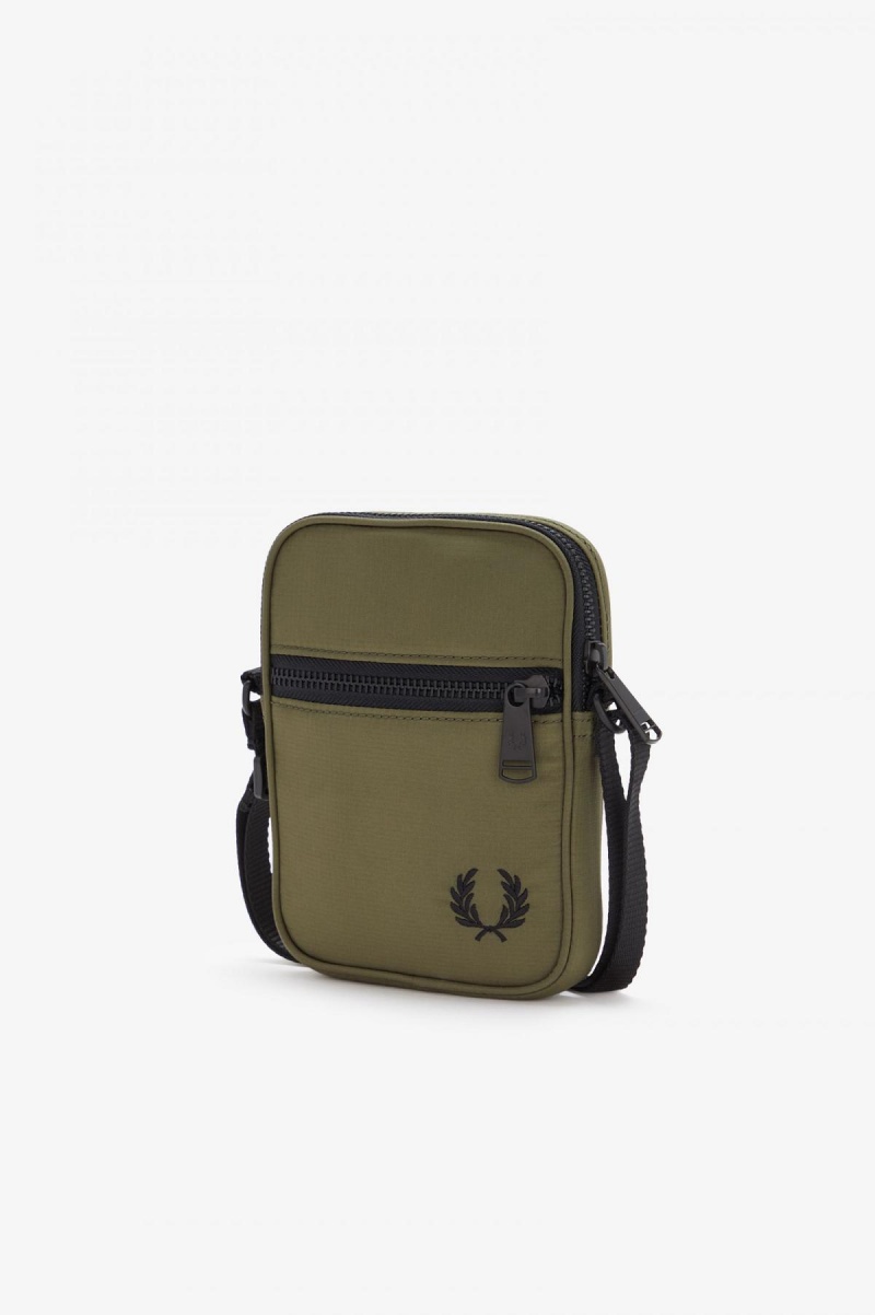 Uniform Green Fred Perry Ripstop Side Accessories Bag | SGDFL53935