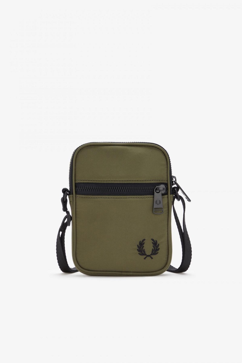 Uniform Green Fred Perry Ripstop Side Accessories Bag | SGDFL53935