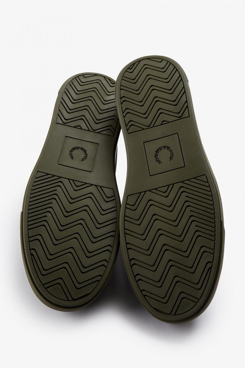 Uniform Green / Gold Fred Perry B71 Men's Shoes | XSGBH14693