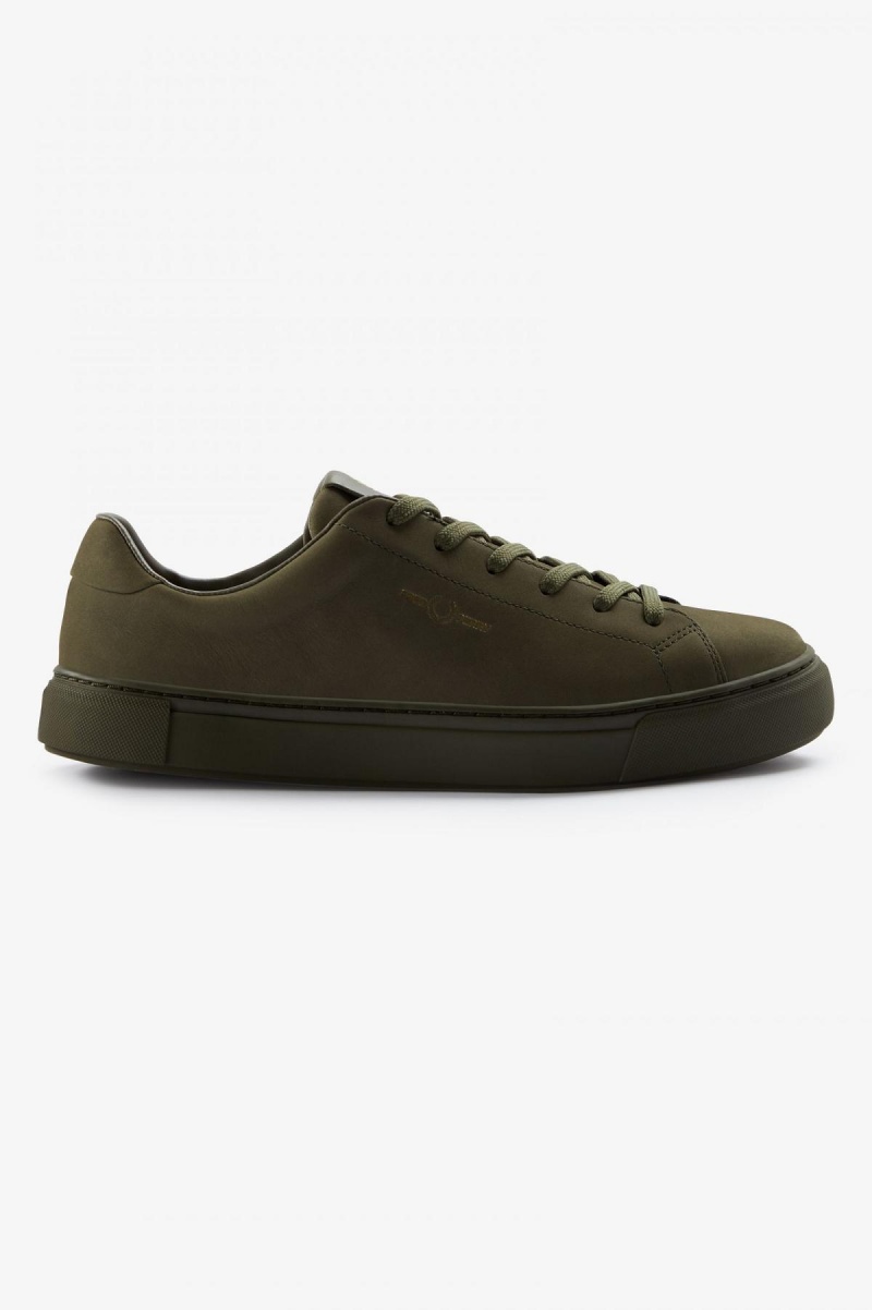 Uniform Green / Gold Fred Perry B71 Men\'s Shoes | XSGBH14693