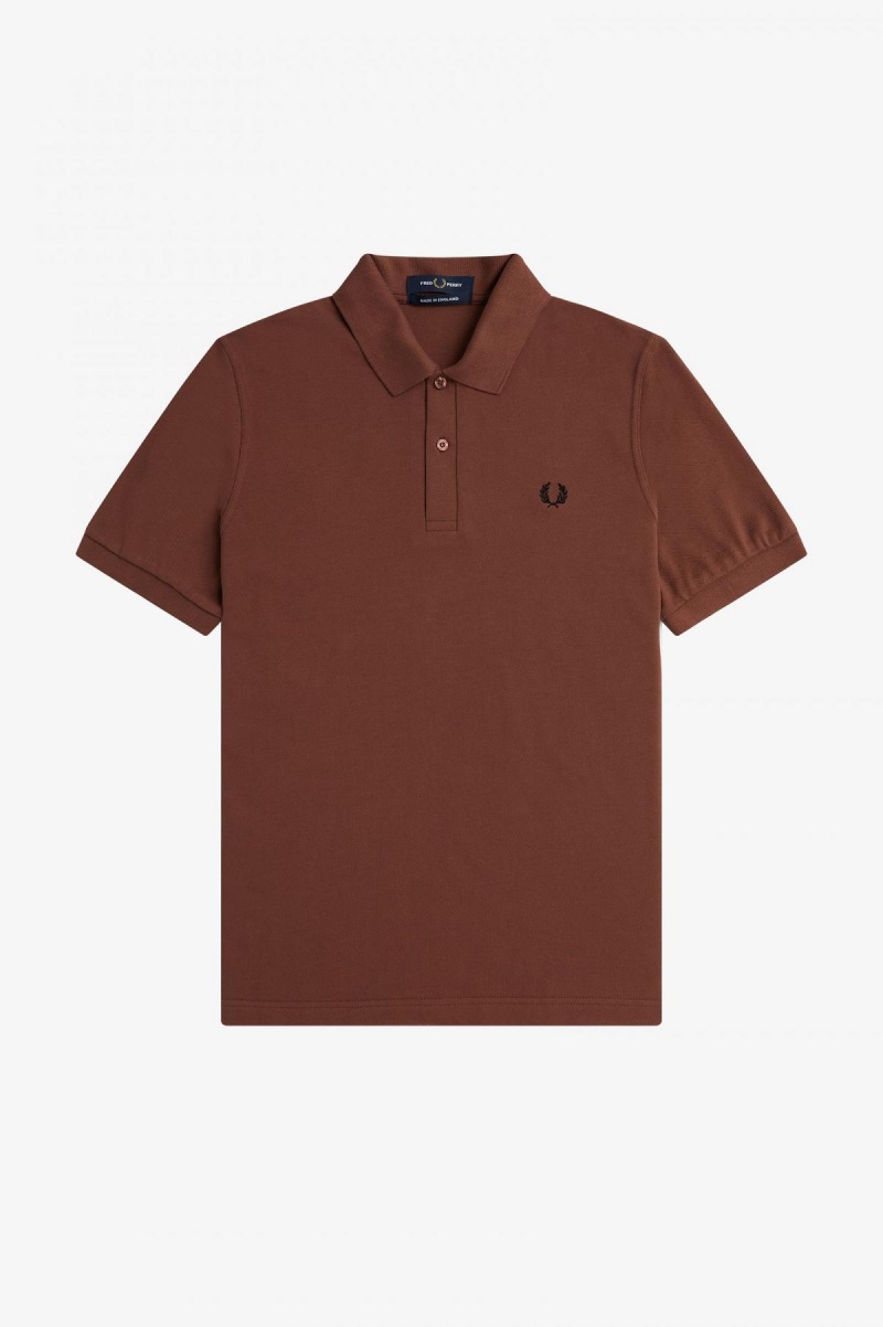 Whisky Brown / Black Fred Perry M3 Men's Fred Perry Shirt | QSGUV93599