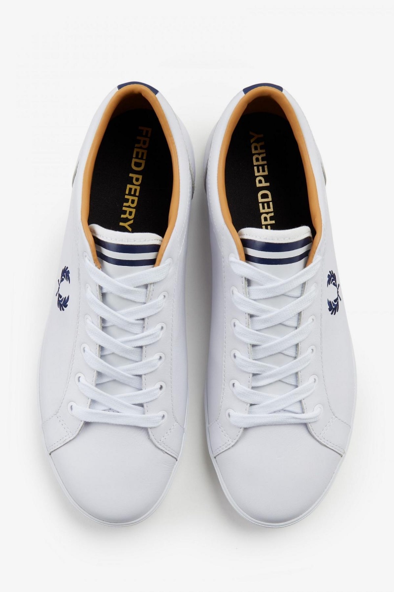 White Fred Perry Baseline Men's Shoes | SGDFL79649