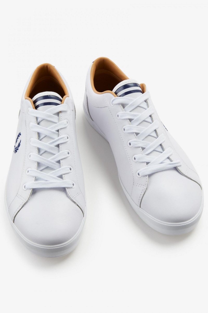 White Fred Perry Baseline Men's Shoes | SGDFL79649