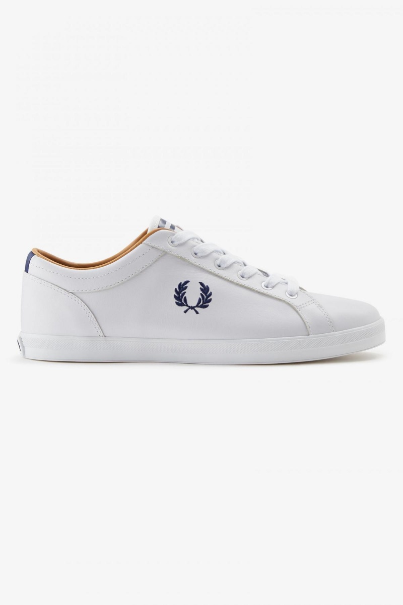 White Fred Perry Baseline Men\'s Shoes | SGDFL79649