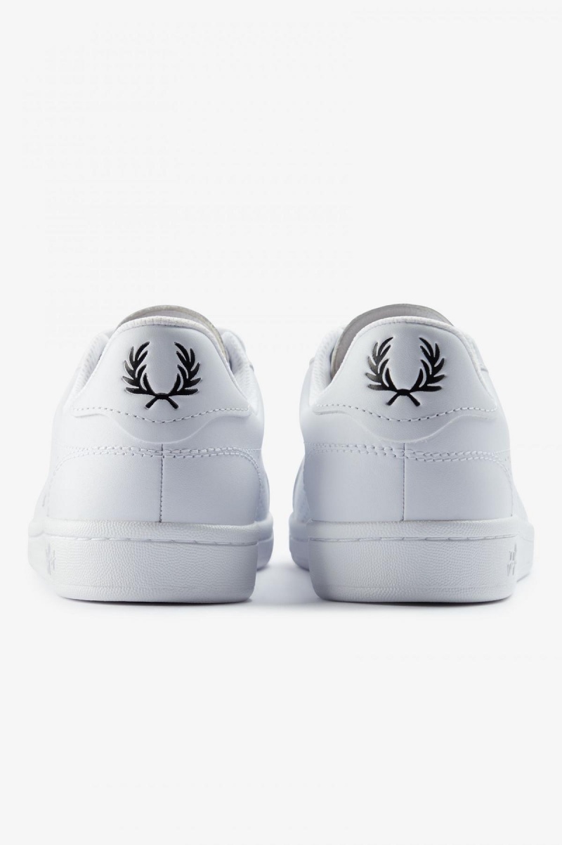 White / Black Fred Perry B721 Men's Shoes | SGJVR35928