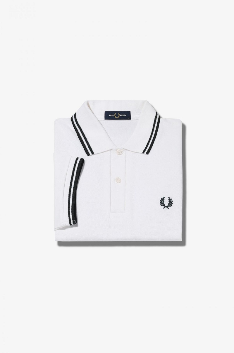 White / Black / Black Fred Perry G3600 Women's Fred Perry Shirt | USGND85792