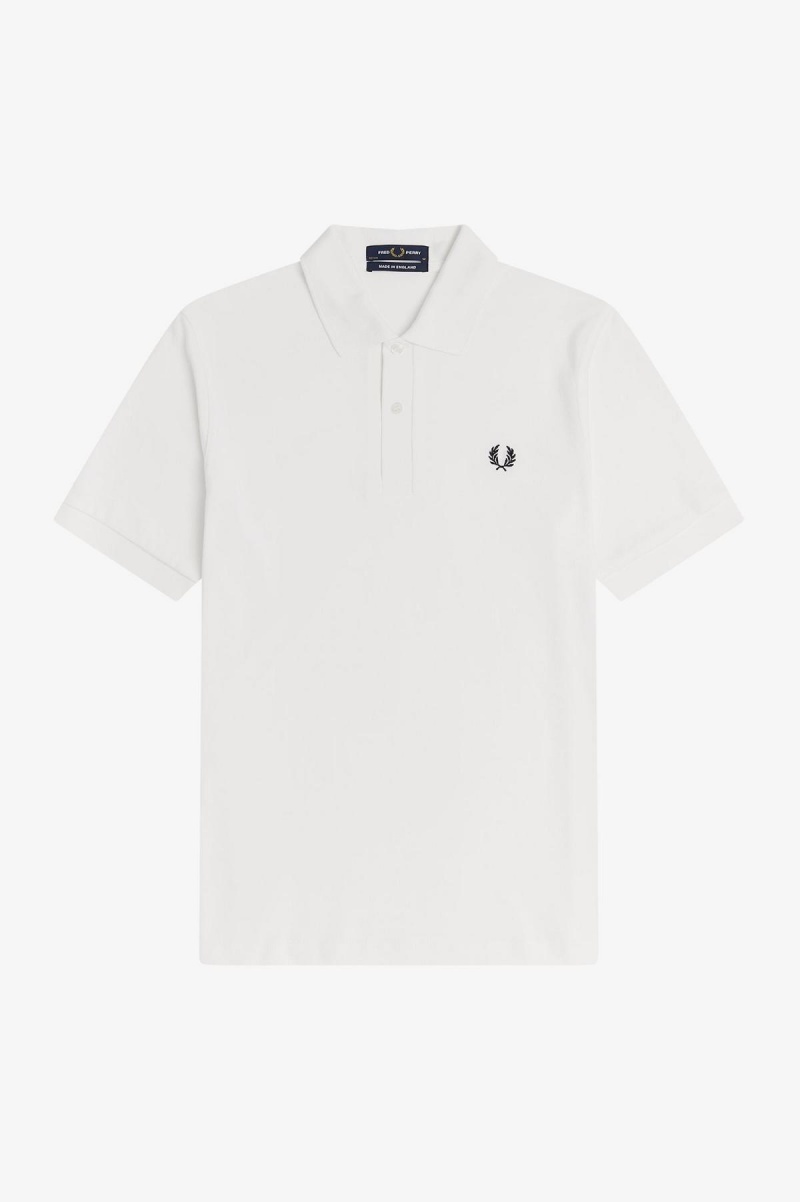 White / Navy Fred Perry M3 Men's Fred Perry Shirt | LSGTR42522