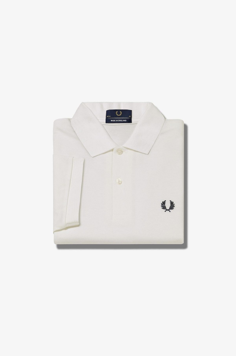 White / Navy Fred Perry M3 Men\'s Fred Perry Shirt | LSGTR42522