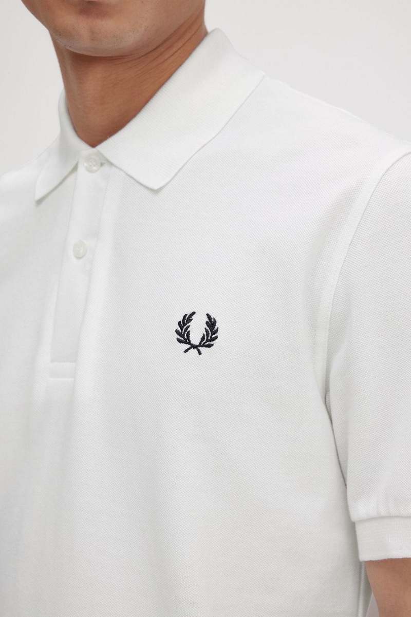 White / Navy Fred Perry M3 Men's Polo Shirts | XSGGW18280