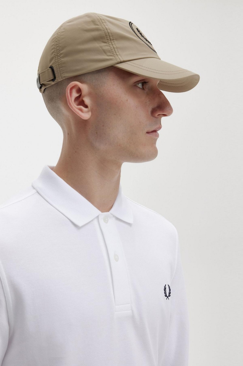 White / Navy Fred Perry M6006 Men's Polo Shirts | ASGDF20855